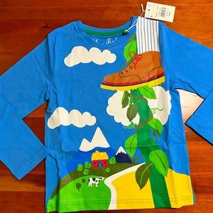 Brand new long sleeve shirt with Jack and magic bean fairy tale depicted